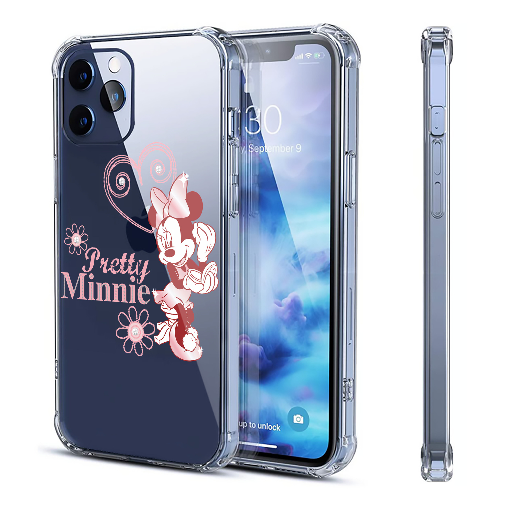 （画像用） ミッキーマウス Mickey Mouse 【iPhone 12シリーズ対応】透明スマホケース（クリアソフトケース）